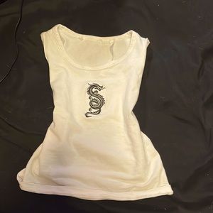 Y2k dragon crop top shirt small kids 2000s milky tank top muscle shirt